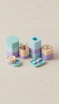 Peach cream hobby-themed decor kit