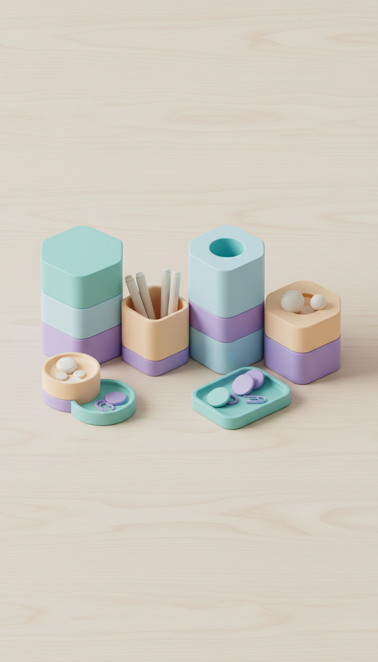 Peach cream hobby-themed decor kit