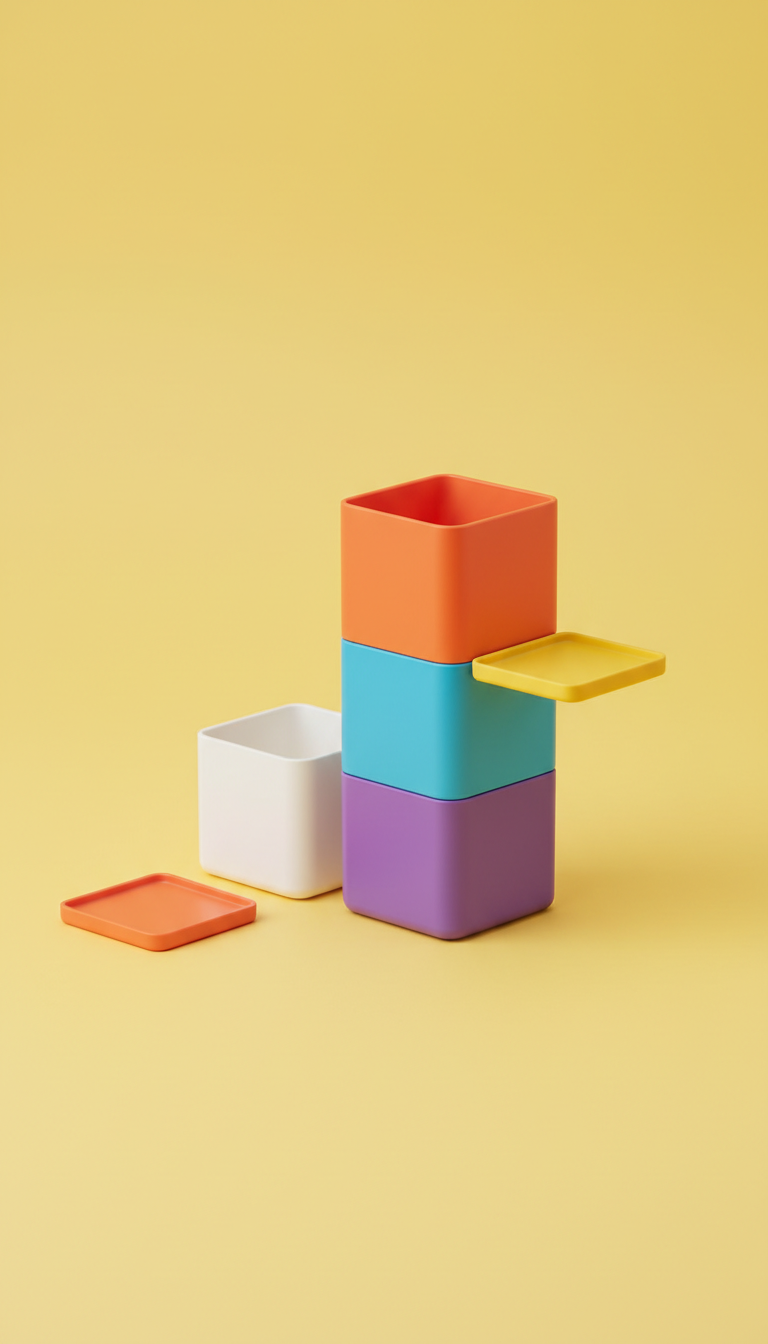 Stackable Desktop Pen Cup Set